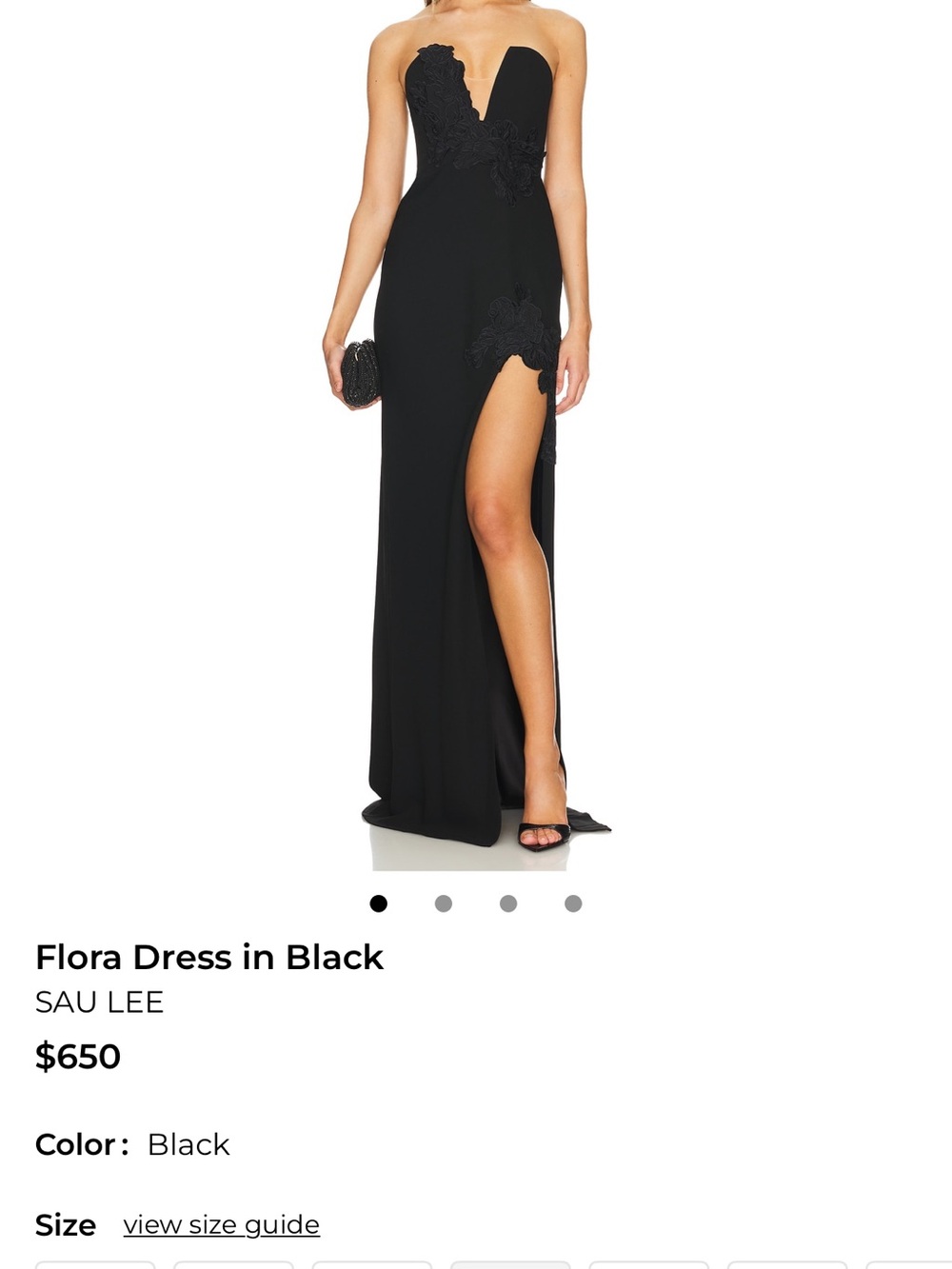 Elegant Black Lace Maxi Dress with Side Slit